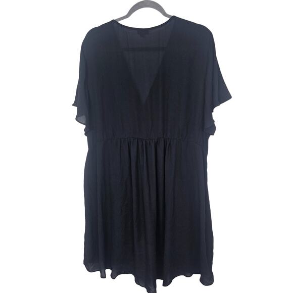 Torrid Top Sheer Top Twist Front Top Hi Low Top Short Sleeve Blouse 3X Black - Picture 9 of 9